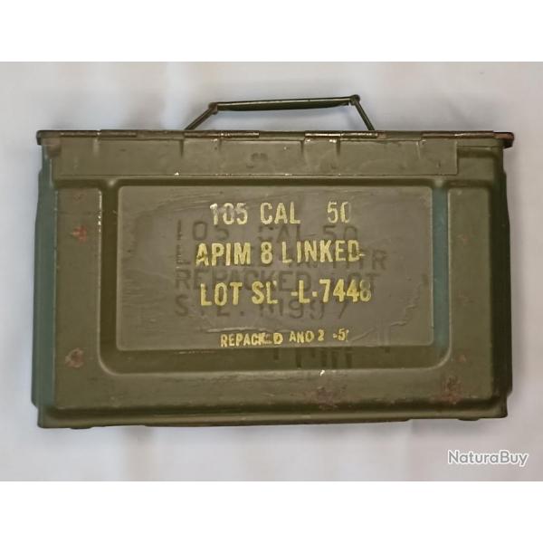 Caisse  munitions US Army Cal 50 linked WW2