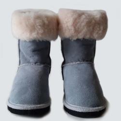 Bottes femme en peau d'agneau véritable 37 gris moyen