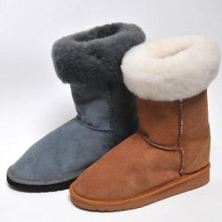 Bottes femme en peau d'agneau véritable 37 moka