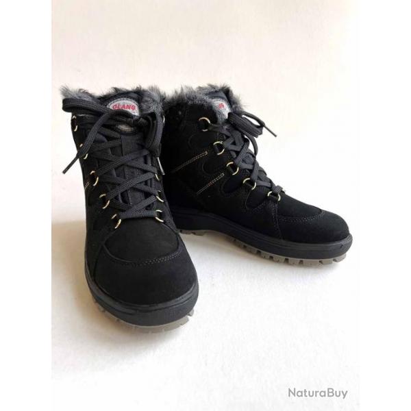 Boots femme neige grands froids en cuir sude hydrofuge Olang Venus noir  38