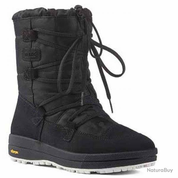 Bottes chaudes de neige aprs-ski cuir hydrofuge pour femme 36 & 37 noir  37