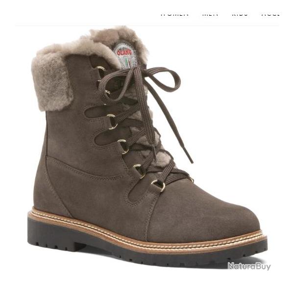 Bottes grands froids en cuir hydrofuge pour femme - Olang Meribel 40 gris taupe