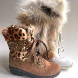 Bottes luxueuses femme fourrure et cuir de vache- olang Aspen 37 blanc  37