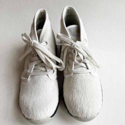 Sneakers Baskets chaudes en peau de vache véritable pour femme 37 et 38 blanc  38