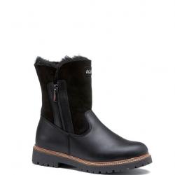 Bottes d'hiver femme en cuir hydrofuge fourrées agneau - Olang DEBORA noir  37