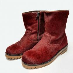 Bottes d'hiver femme en cuir hydrofuge fourrées agneau - Olang PERU 38 et 41 38 amarante semelle lai