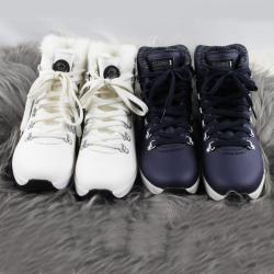 Baskets chaudes pour femme en cuir MARINE OU BLANC 38 bleu marine navy 38