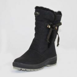 Bottines chaudes d'hiver pour femme en velours noir et fourrées en laine 38 noir  38