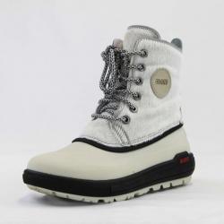 Boots chaudes pour femme en cuir de vache blanc et caoutchouc imperméable 38 blanc  38