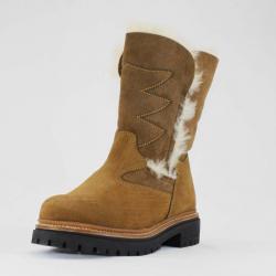 Bottes d'hiver en cuir hydrofuge fourré laine pour femme - Olang NEVE 38 38 moka