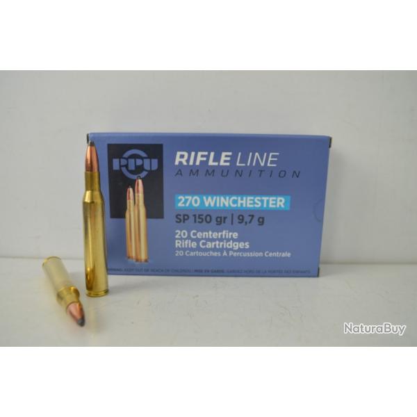 1 Boite de Balles Calibre 270 Winchester 150gr SP