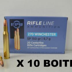 10 Boites de Balles Calibre 270 Winchester 150gr SP