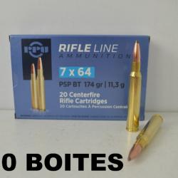 10 Boites de Balles Partizan Calibre 7x64 Brenneke 175gr PSP