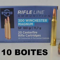 10 Boites de Balles Partizan Calibre 300 Win Mag 180gr SP