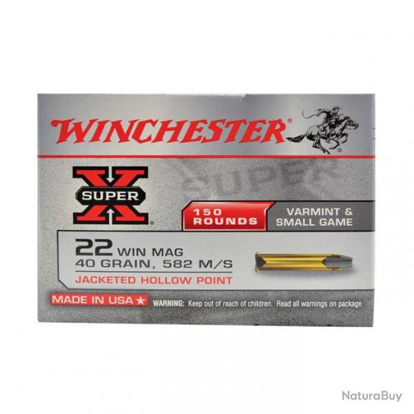 Boite de 150 balles 22LR magnum super X winchester