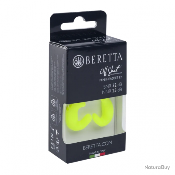 couteurs Beretta Mini Headset E2 - Jaune