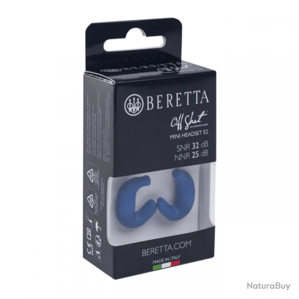 couteurs Beretta Mini Headset E2 - Bleu