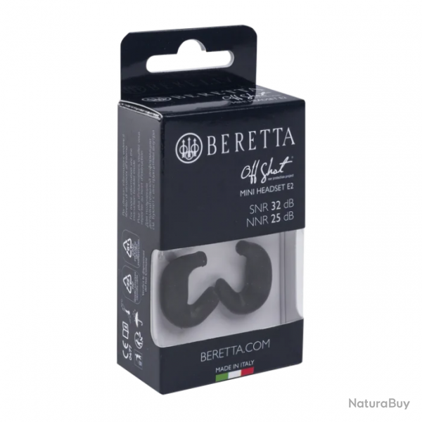 couteurs Beretta Mini Headset E2 - Noir