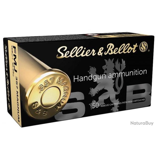 BOITE DE 50 CARTOUCHES SELLIER BELLOT CAL.357 MAGNUM FMJ 158GRS - CATEGORIE B