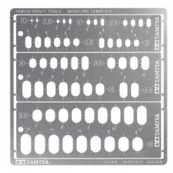 Maquette plastique à monter - Gabarits de gravure rectangulaires arrondis | Tamiya (0000 4132)