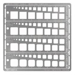 Outillage pour maquette plastique - Gabarits de gravure carrés | Tamiya (0000 4133)