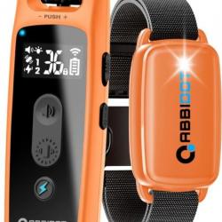 Collier de Dressage Chien Portée 1000m  5 Modes 36 Niveaux Sonore Vibration Imperméable IPX7 Orange