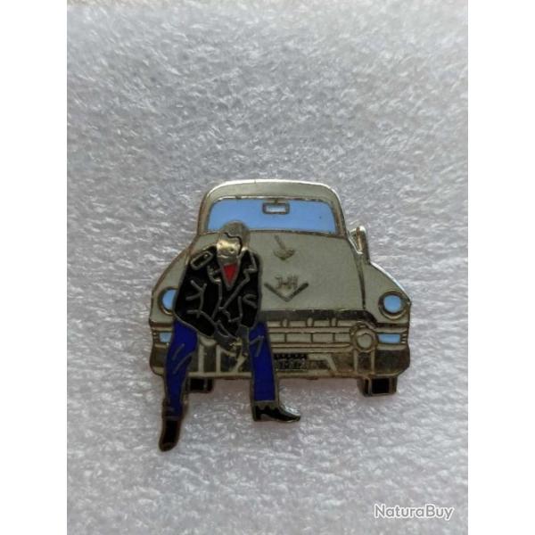 PINS CHANTEUR ARTISTE JOHNNY HALLYDAY CADILLAC VOITURE