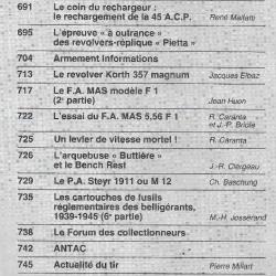 cibles 140 le f.a.mas modèle f1 famas 2e partie , recharchement 45 acp, korth 357 magnum , pietta