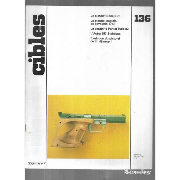 cibles 136 pistolet benelli 76, astra 357 stainless , pistolet anglais de cavalerie 1742, hammerli,