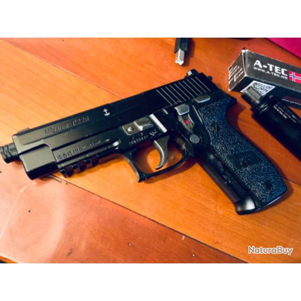 Airgun Sig Sauer P226 4,5mm  CO2 + reel noise suppressor A-Tec pour calibre 4,5mm / cal .117