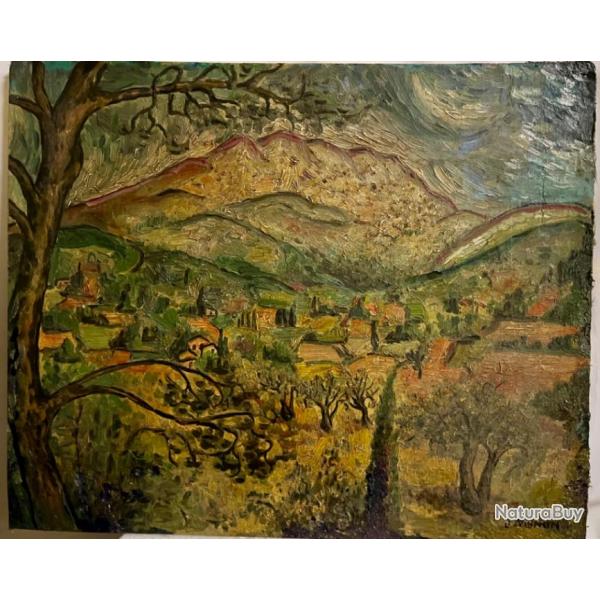 Josine  Vignon la montagne sainte victoire  huile sur toile