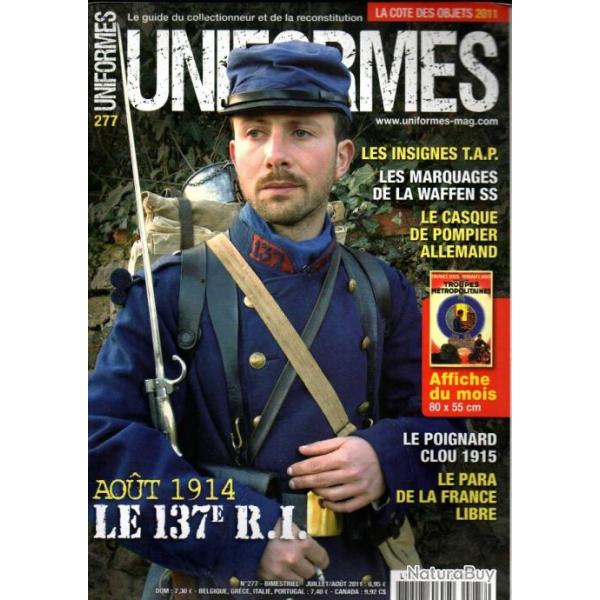 revue uniformes 277 insignes tap, 137e ri aout 1914, marquages quipements waffen ss 2, anschluss