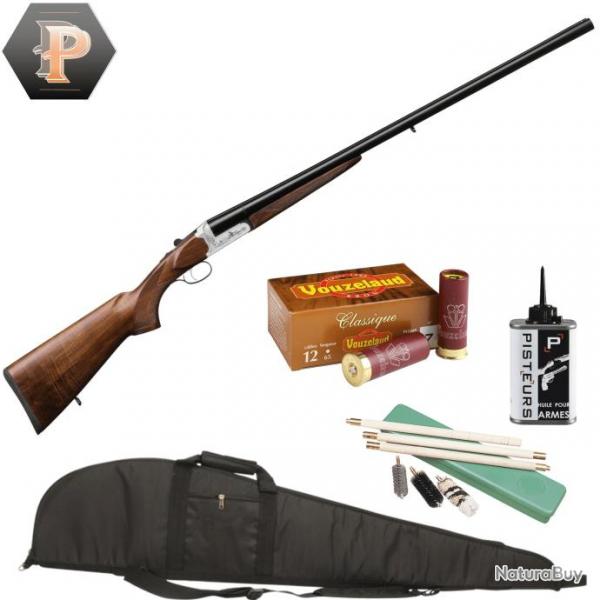 Pack Chasseur ! Fusil juxtapos Yildiz Elgant Cal.12/76 + mun + fourreau + nettoyage