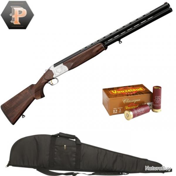 Pack Chasseur ! Fusil superpos Yildiz Luxe de plaine - Cal.12/76 + mun + fourreau