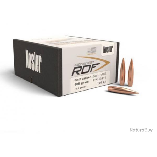 100 Ogives NOSLER Cal.6MM (.243") 105 gr. - HPBT / 53410