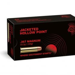 Cartouches GECO Calibre 357 MAGNUM Jacketed Hollow Point 158grs - Boite de 50 unités