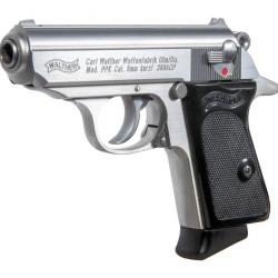 PISTOLET WALTHER PPK, 6 CPS CAL 380ACP - INOX