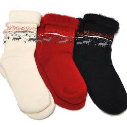 Chaussettes chaudes laine polaire cocoon thermotherapie et pieds sensibles rouge 37/39