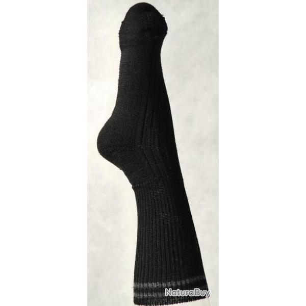 Chaussettes chaudes homme et femme en laine non comprimantes paisses noir  34/36