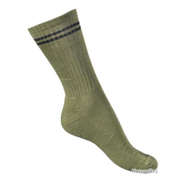 Chaussettes homme et femme paisses robustes en coton kaki loisirs 37/39 vert kaki