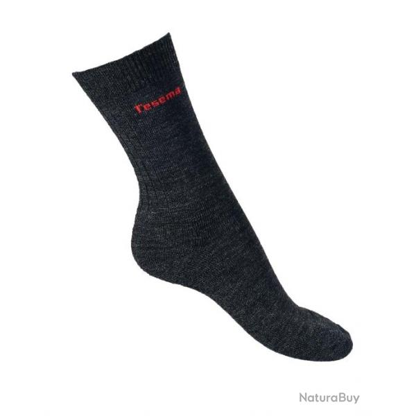 Chaussettes homme et femme fines laine mrinos spciale chaussure  membrane respirante 37/39 gris