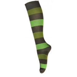 Chaussettes hautes rayées coton femme 34/36 rayé  vert / kaki