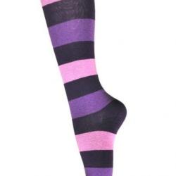 Chaussettes hautes rayées coton femme 34/36 rayé violet mauve violetF