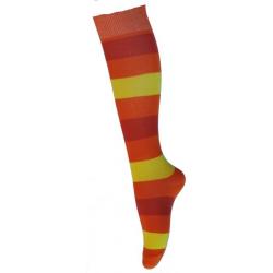 Chaussettes hautes rayées coton femme 34/36 rayé orange 2 -jaune