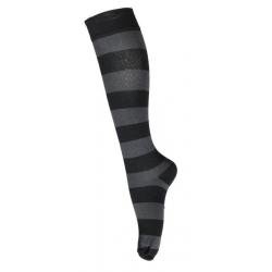 Chaussettes hautes rayées coton femme 40/42 rayé noir gris