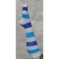 Chaussettes hautes rayées coton femme 34/36 rayé bleu