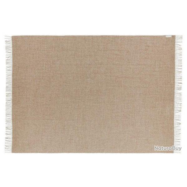 Plaid luxueux pure laine Baby ALPAGA uni beige moyen