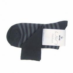 Chaussettes femme non comprimantes coton rayé 40/42 rayé noir gris