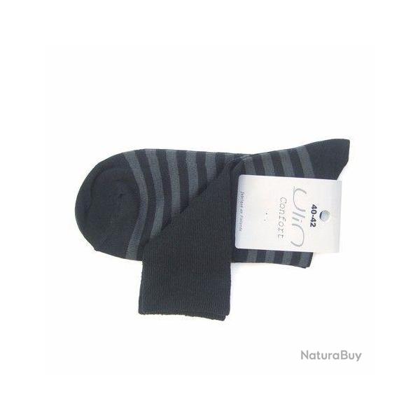 Chaussettes femme non comprimantes coton ray 40/42 ray noir gris