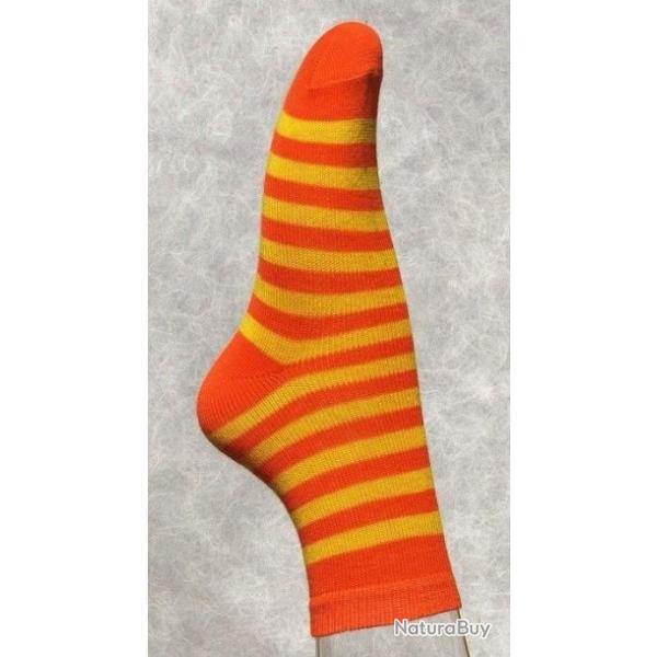 Offre ds 3 paires de chaussettes rayes coton Femme 34/36 ray orange 2 -jaune